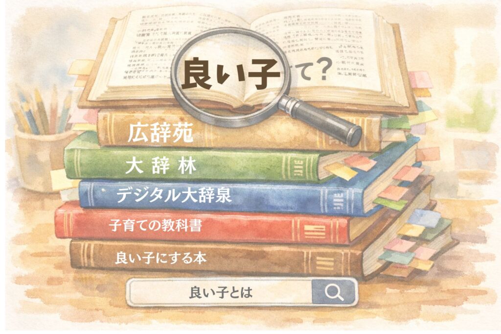 良い子の定義について考えるイメージイラスト